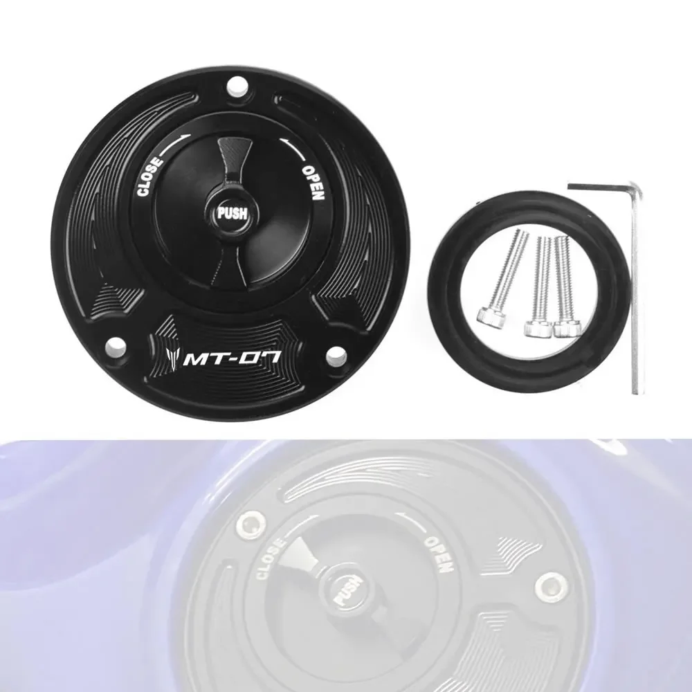 CNC Motorcycle Fuel Gas Tank Cap Cover Aluminum Keyless For Yamaha MT07 MT-07 FZ07 FZ-07  2014 2015 2016