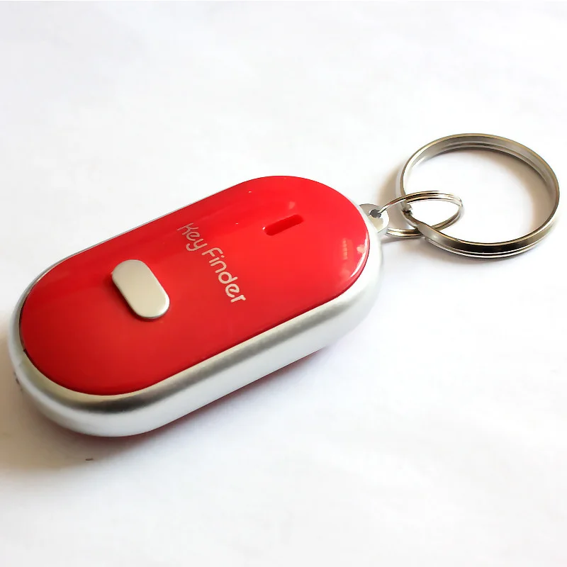 LED Key Finder Locator ค้นหาหาย Keychain Chain เสียงนกหวีดควบคุมเสียง Locator Keychain อุปกรณ์เสริม QJY99