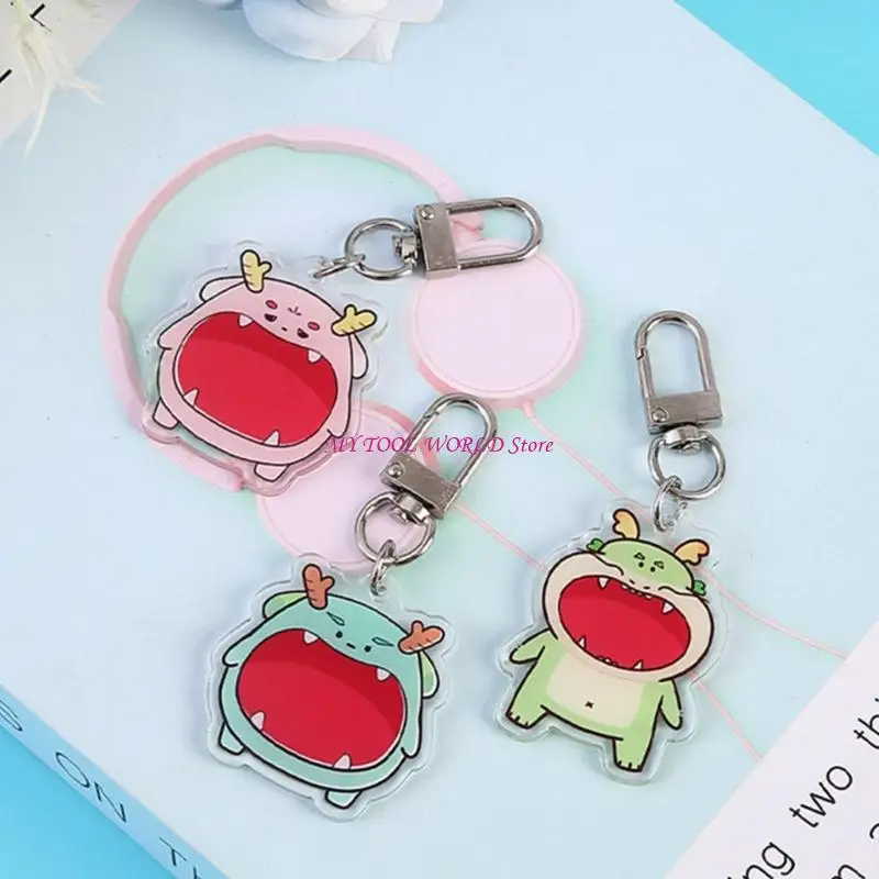 Festival Cartoon Dragon Keychains Decors User friendly Acrylic Materials Portable Gift For Students Office Worker A2BB