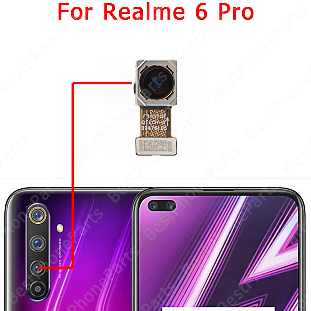 Camera Module For Realme 6 Pro 6i 6Pro 6S Big Rear Selfie Front Back View Camera Replacement Spare Parts Flex Cable