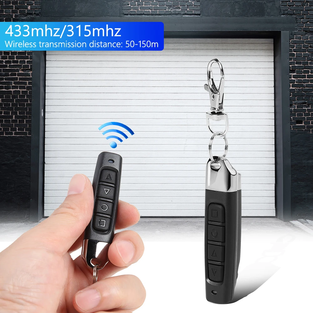 1/2Pcs Auto Code Garage Gate Door Opener 4 Keys Copy Remote Control 315/433MHZ Cloning Code Car Key Electric Garage Door Opener