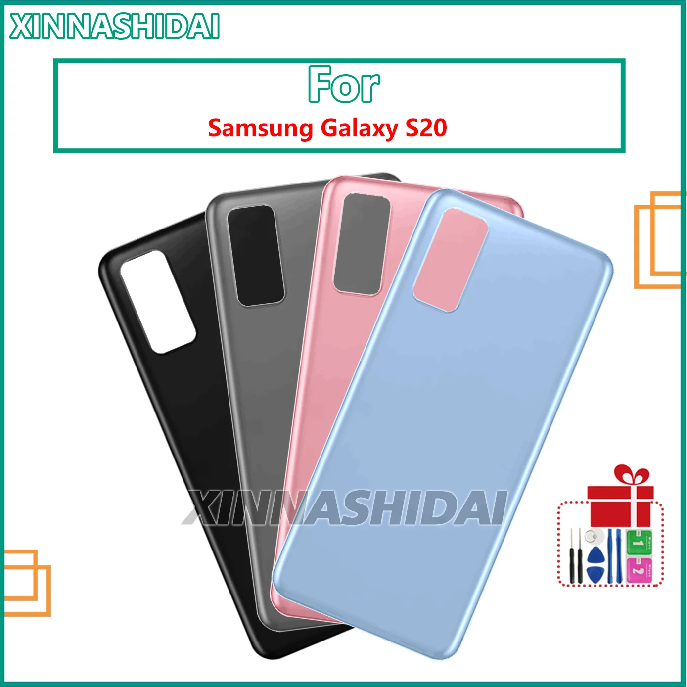 Для Samsung Galaxy S20 G980F стеклянная панель Задняя крышка корпуса задняя дверь клей