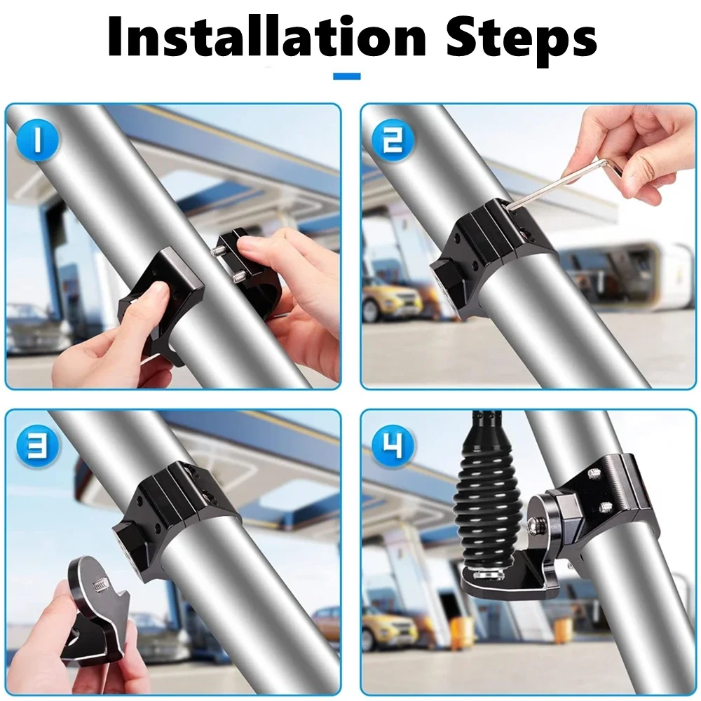 2개입 내구성 있는 UTV 휩 마운트 플래그 휩 라이트 마운트 1.75인치에서 2인치 롤바 케이지용 RZR 900 1000 XP 매버릭 X3 커맨더 블랙