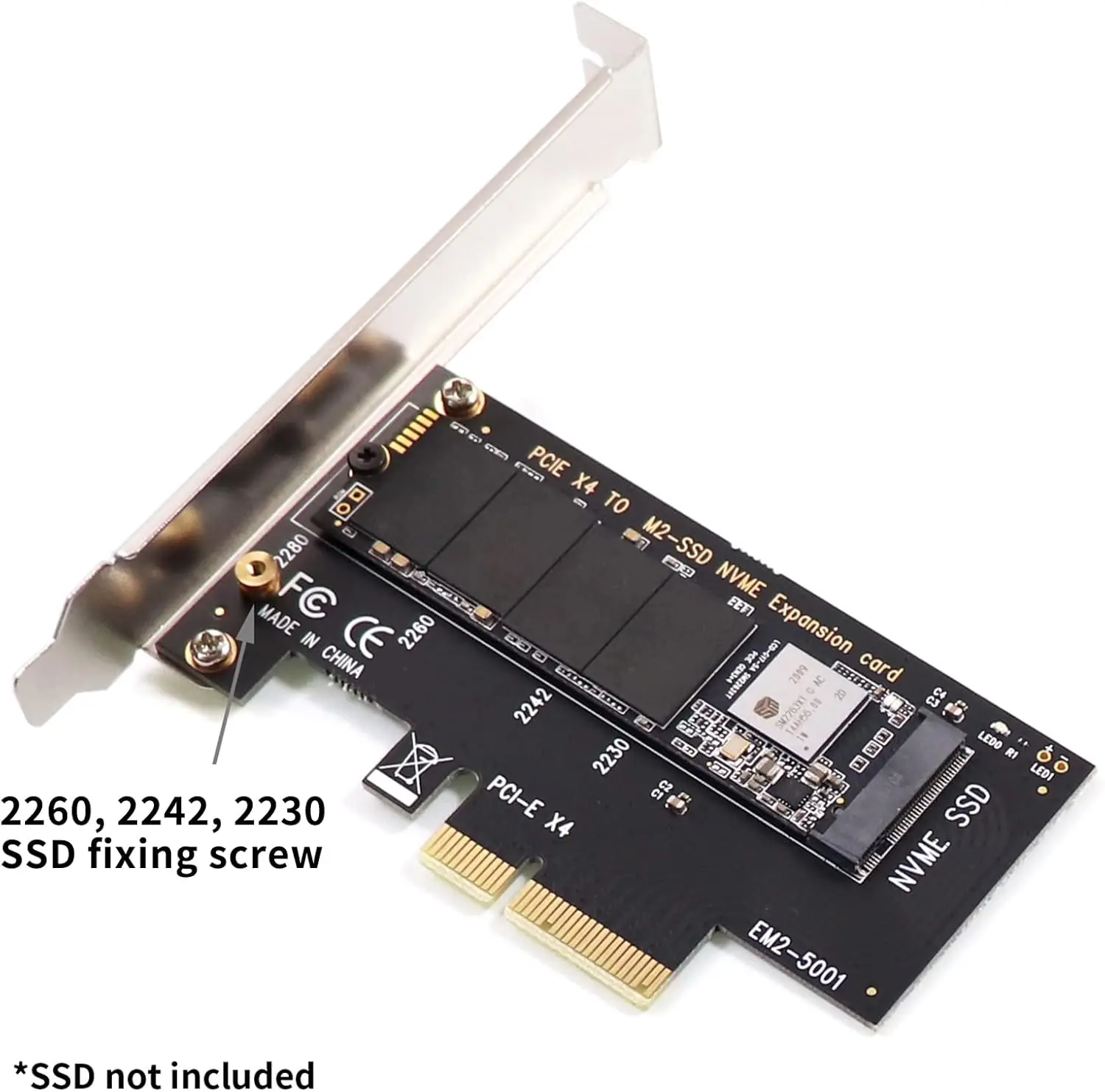 M.2 NVMe PCIe Adapter Dual M2 SATA B Key and NVMe M Key SSD to PCI-e X4 Adapter Card for 2280 2260 2242 2230 SSD M.2 NVME Mkey
