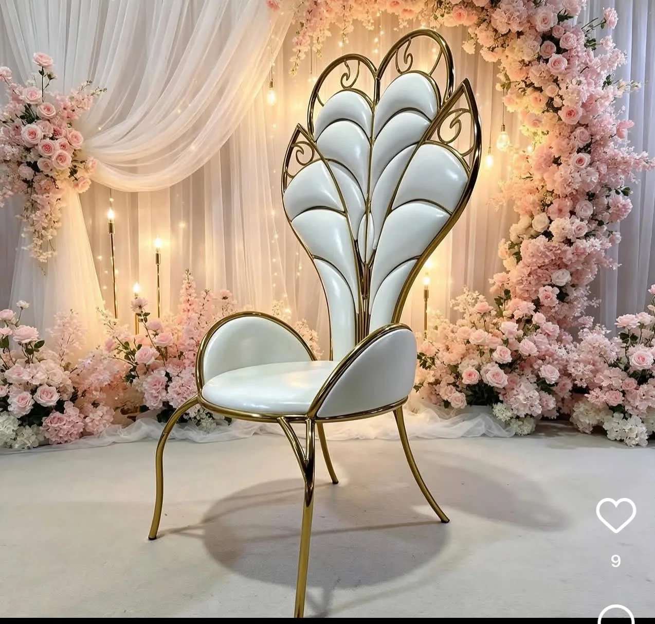 FSDKX Banquet Event king and Queen High Back Chair Solid Wood Wedding Sofa Chair Plaza