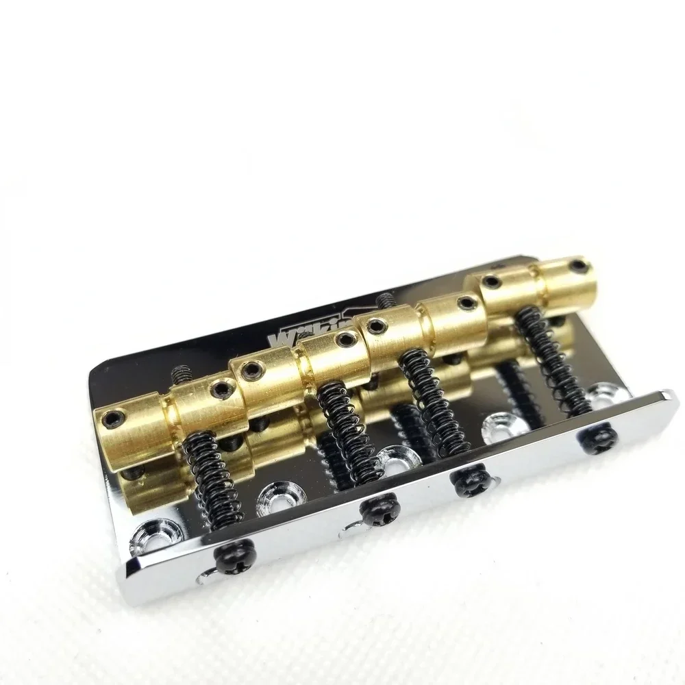 Wilkinson WOB41 Four 4‑String Electric Bass Bridge With Brass Saddles Chrome for P‑Style J‑Style Bass Replacement Parts