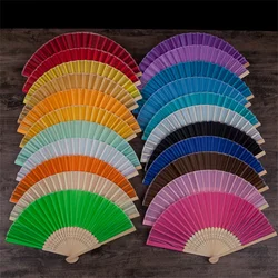 Chinese Style Hand Fan Folding Fan Dance Wedding Birthday Party Fan Blank White DIY Paper Bamboo Fan Craft Decor Gifts For Guest