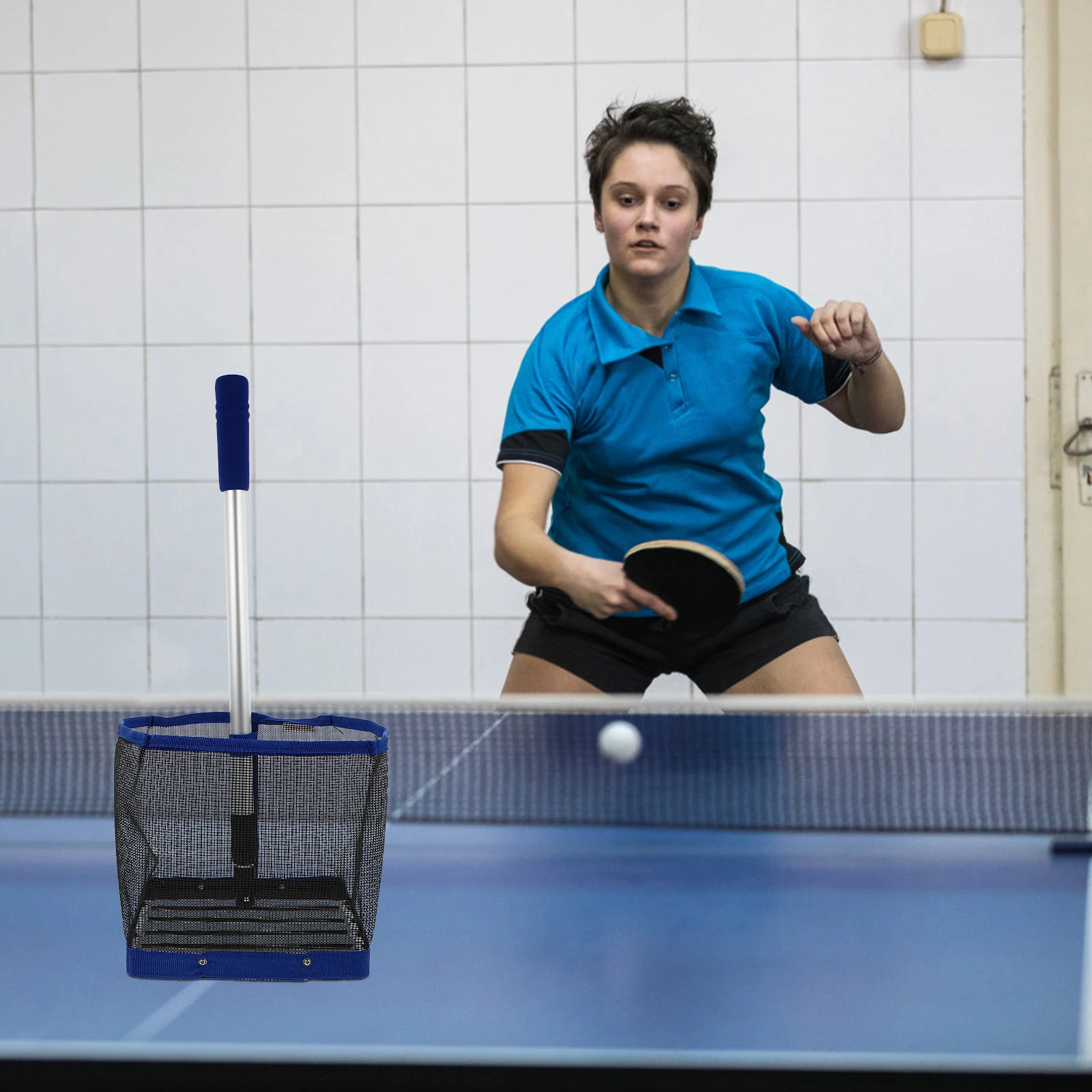 

1 Telescopic Table Tennis Picker Stainless Steel Portable Pong Collector Retractable Handle Lightweight Durable Professional