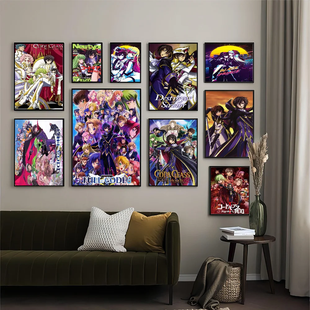 Code Geass Anime Self-adhesive Art Poster Whitepaper Prints Posters Artwork Home Decor