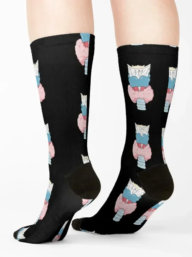 Calcetines de anatomía de medicina tiroides, liga brillante, regalo divertido, deportes y ocio, medias navideñas, calcetines para niña y hombre