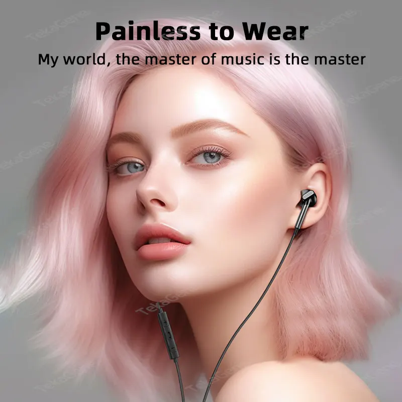 HiFi Type C In-Ear Wired Headphones 3.5mm Stereo Sport Music Earbud Handfree Headset Earphones With Mic For Samsung Xiaomi