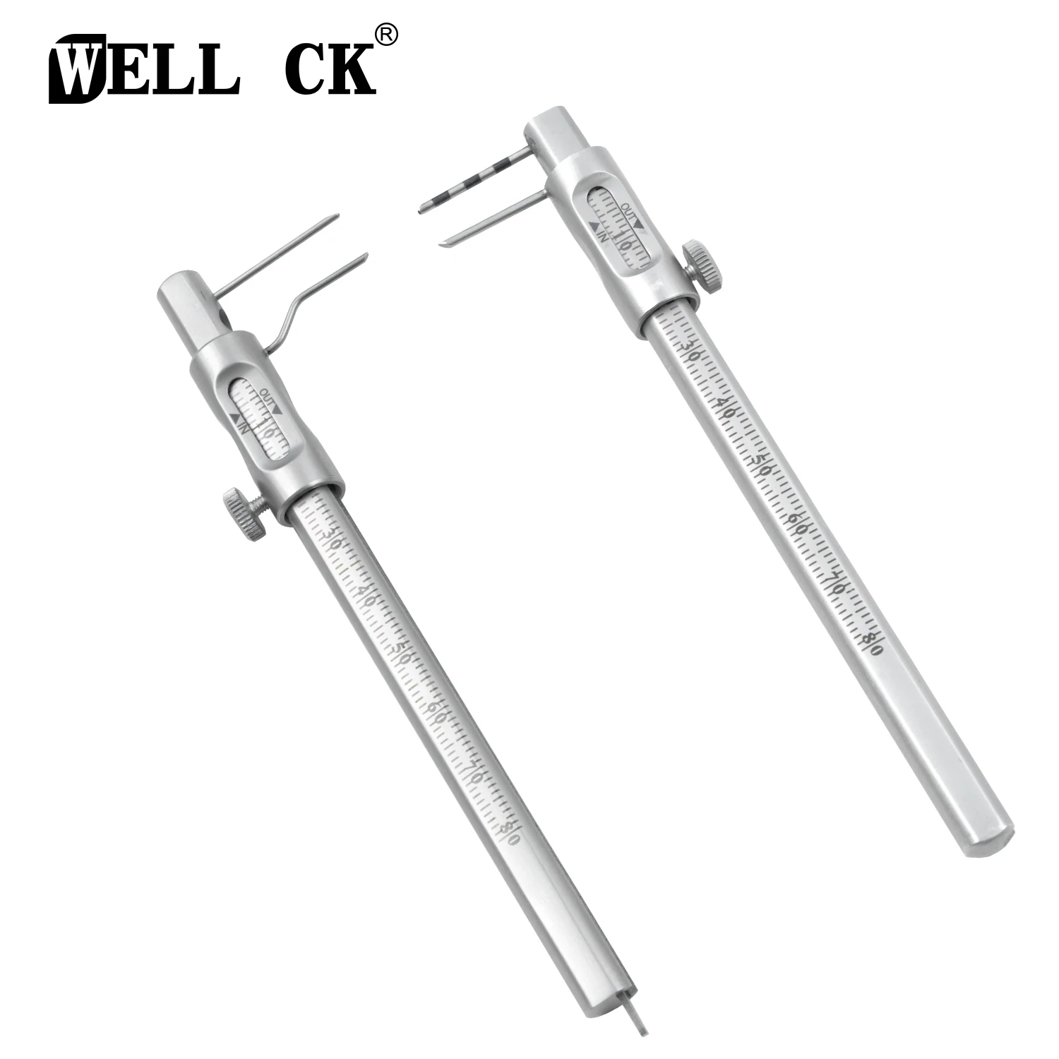 Dental Orthodontic Sliding Caliper 0-80mm Dentist Implant Measuring Gauge Double Scale Round Rule Gauge Measurement