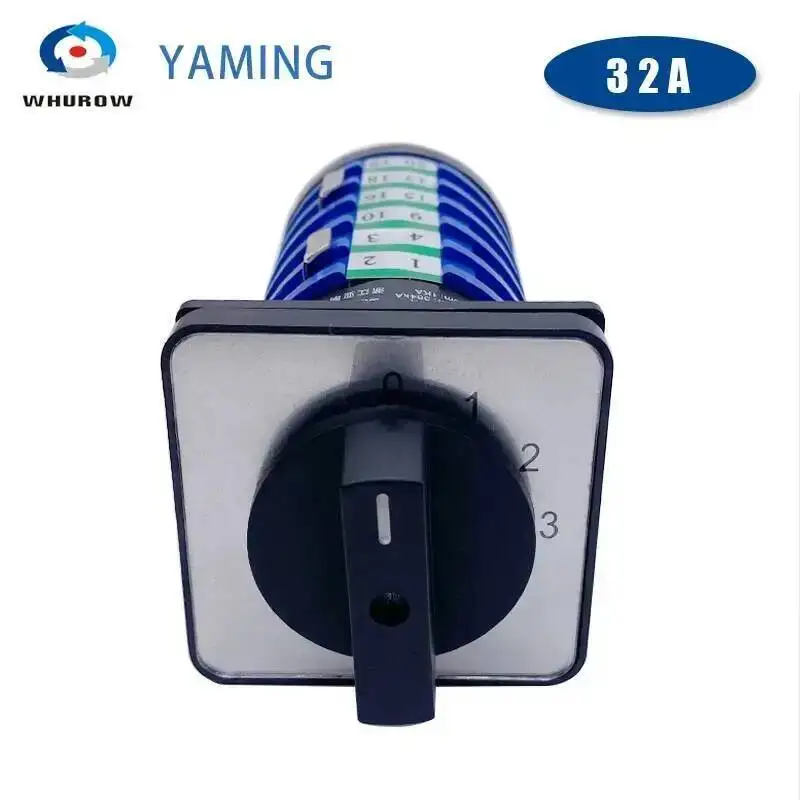 Welding Machine Rotary Cam Switch 6 Poles 4 Positions KDHC-32/6x3 Silver Contact 32A 500V Manual Circuit Control