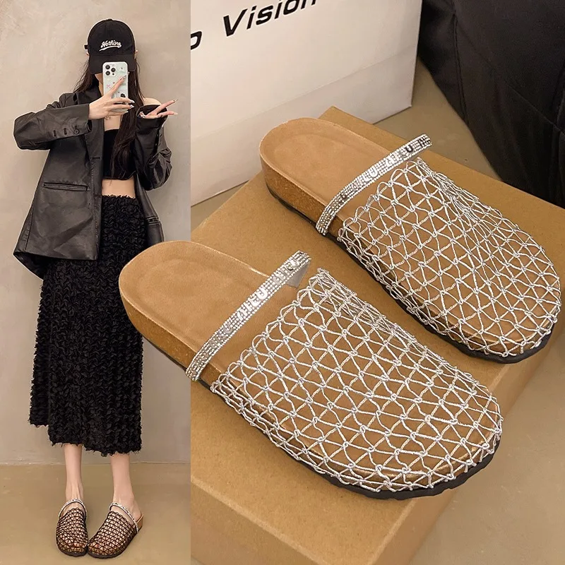 

2025 Hot Selling Shoes Cover Toe Slippers Flat Luxury Slides Designer Fashion Slippers Casual Shoes Woman Женская Обувь