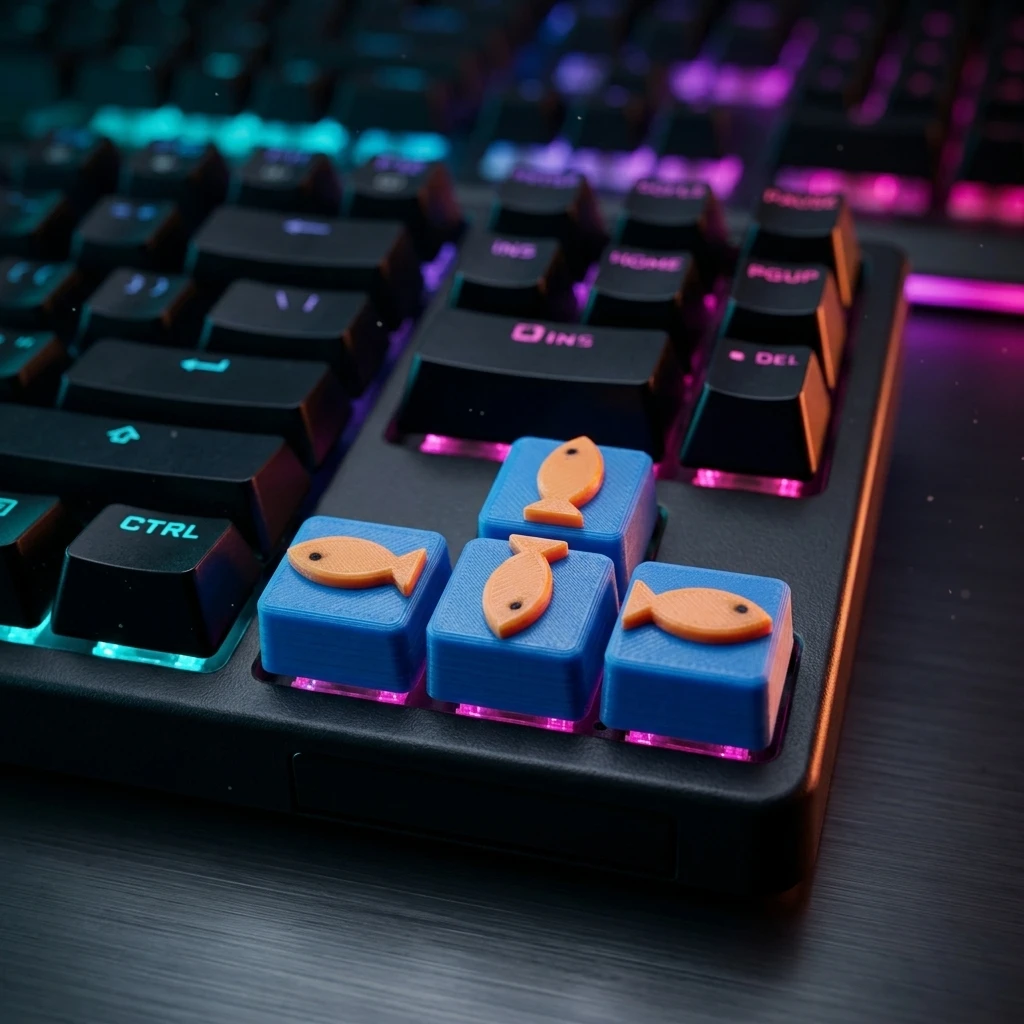 Japanese-style fish-shaped snack Custom Keycaps Cross Axis PC Gaming Keyboard Peripherals Collection Gift