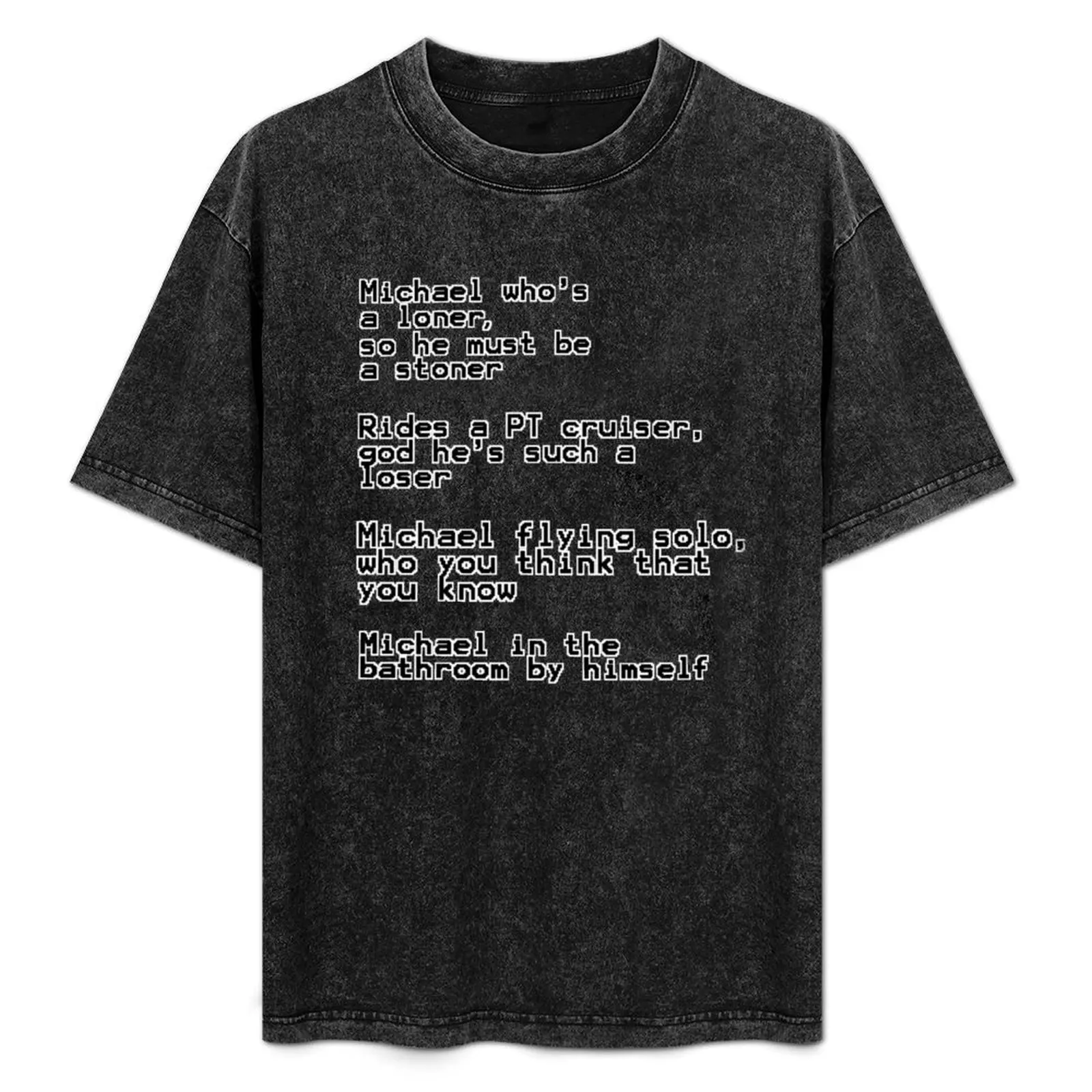 

michael in the bathroom:( T-Shirt man t shirt heavy cotton t shirt man casual t shirts for man graphic tees tshirt T-Shirt