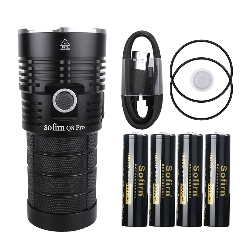 *Sofirn Q8 Pro Powerful 11000 Lumen USB C Rechargeable 18650 Flashlight 4* XHP50.2 LEDs Anduril 2 UI Torch with Reverse Charge