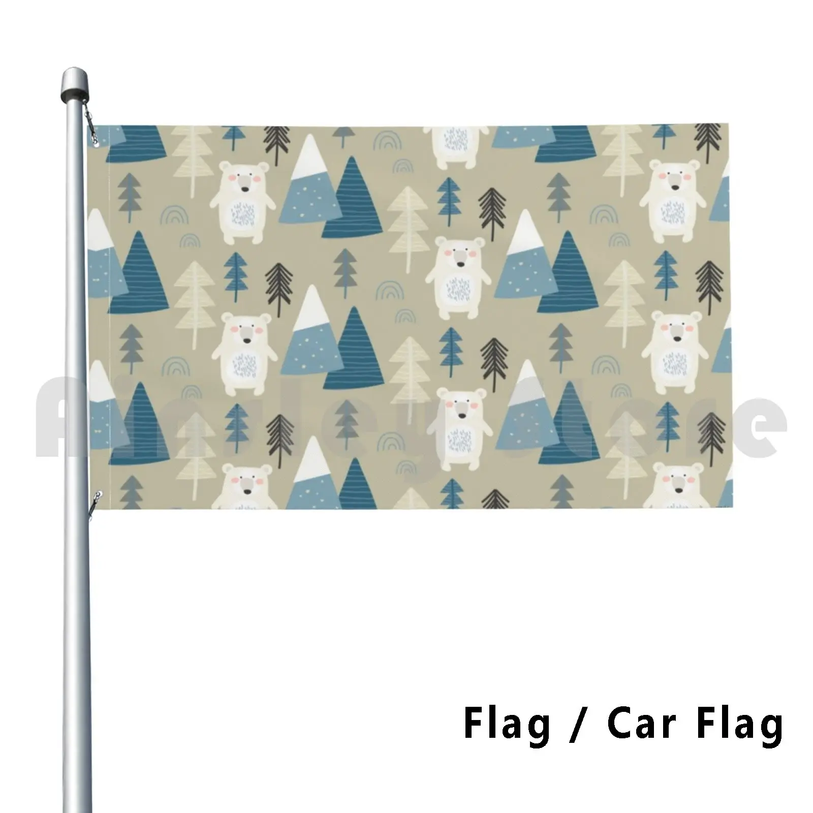 Flag Car Flag Arctic Fun Neck Gator Polar Bears Hat Arctic Igloo Iceberg Penguin Polar Bear Whale Narwhal