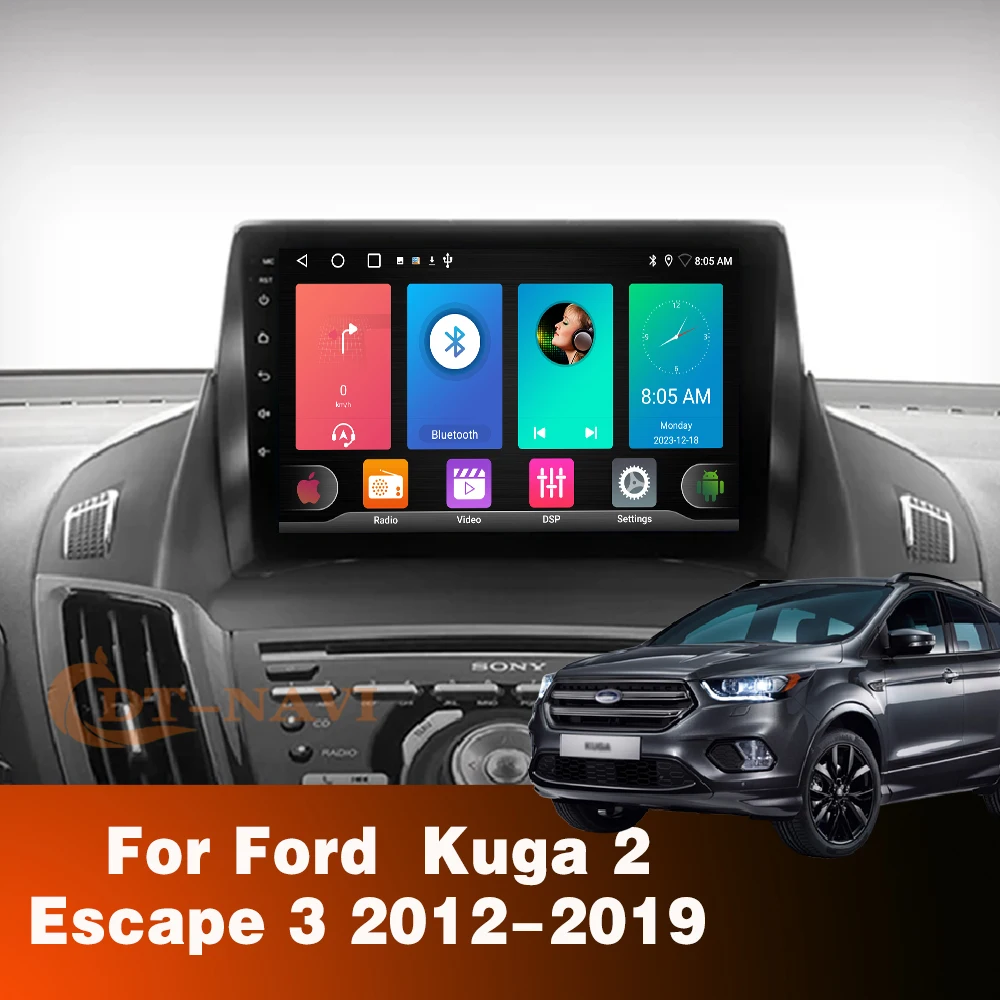 Android 14 Car Radio For Ford C-MAX Kuga 2 Escape 3 2012 - 2019 Car Carplay Multimedia Video Player GPS navigation No 2din DvD