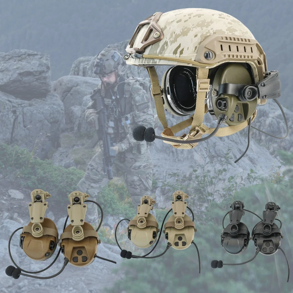 TS TAC-SKY Tactical Module Mount Noise-Cancelling Headset H303 Outdoor Hunting Helmet ARC Rail Tactical Headset