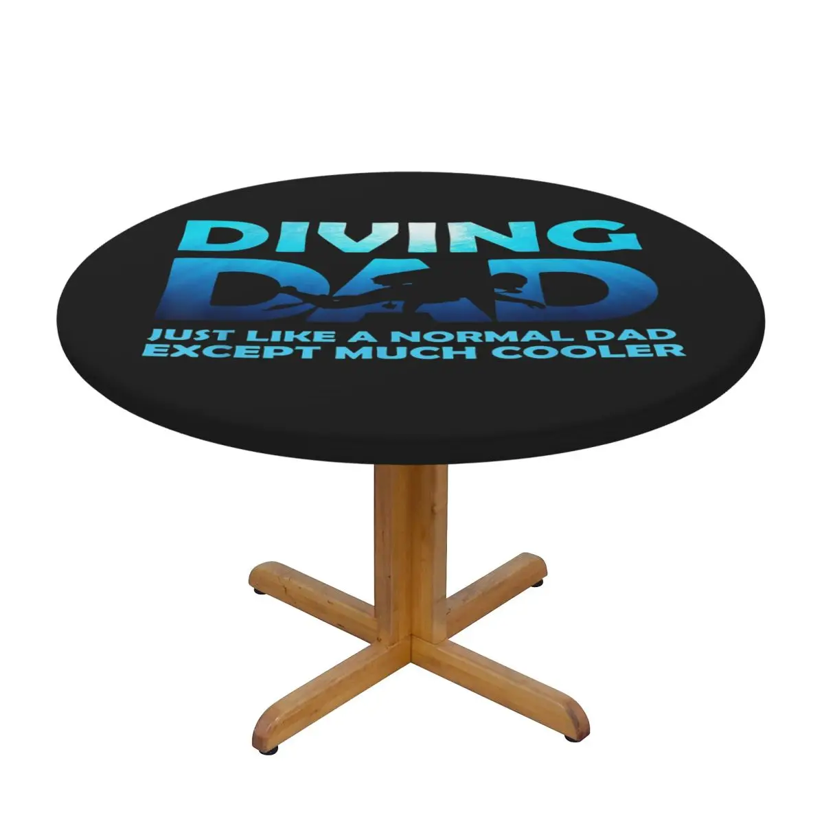 Scuba Dive Flag Bubble Diving Diver Waterproof Round Tablecloth Oilproof Table Cloth for Kitchen Events Dining Table Cover