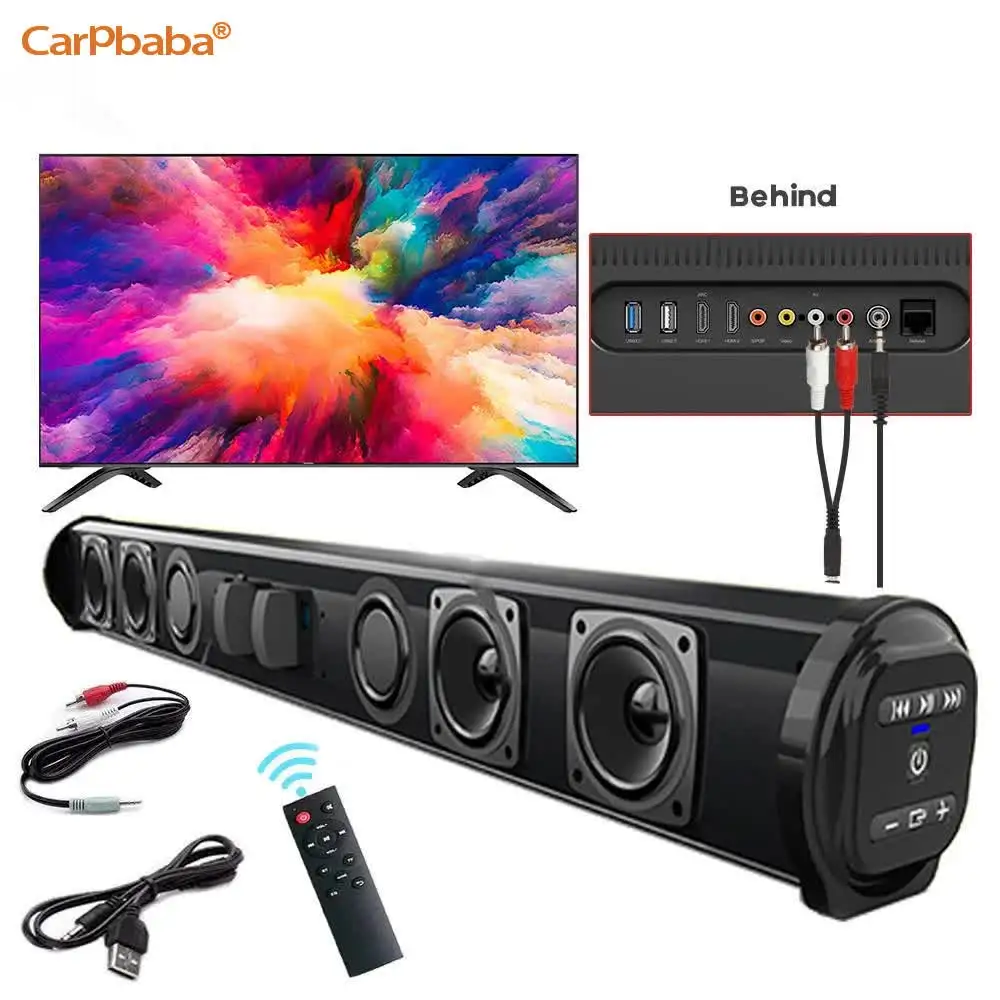 

Carpbaba BS28B Soundbar Wireless Bluetooth Sound Bar System Super Power Speaker Wired Surround Stereo Home Theater TV Projector