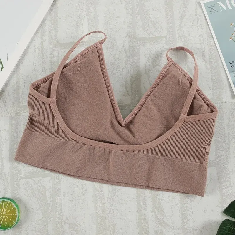 2Pcs Bra Set Underwear Set Women Panties Sexy G-String Seamless Bralette Female Lingerie Soft Tank Crop Top