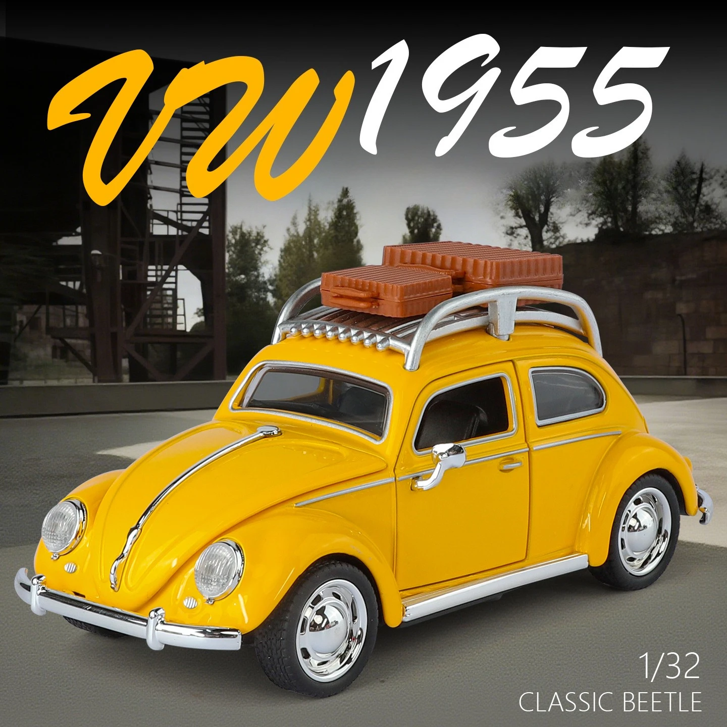 

1:32 Volkswagen Beetle 1955 Классический Ретро Модель автомобиля из сплава Игрушечный автомобиль Литье под давлением металла Звук и свет Автомобиль Игрушечный автомобиль