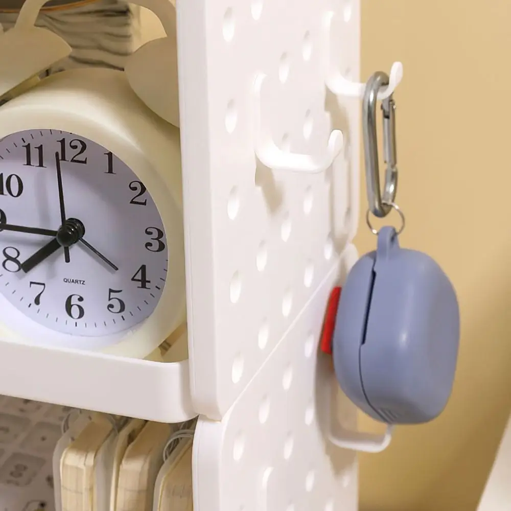 Hole Board Hooks Storage Rack Multi-functional Large Capacity Storage Box Plastic Double Layer Makeup Organizer Bathroom