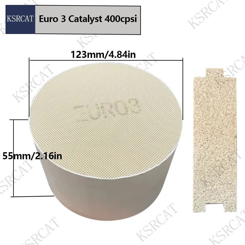 Euro 3 123*55mm High Performance Honeycomb Ceramic Substrate Catalytic Converter for Cars