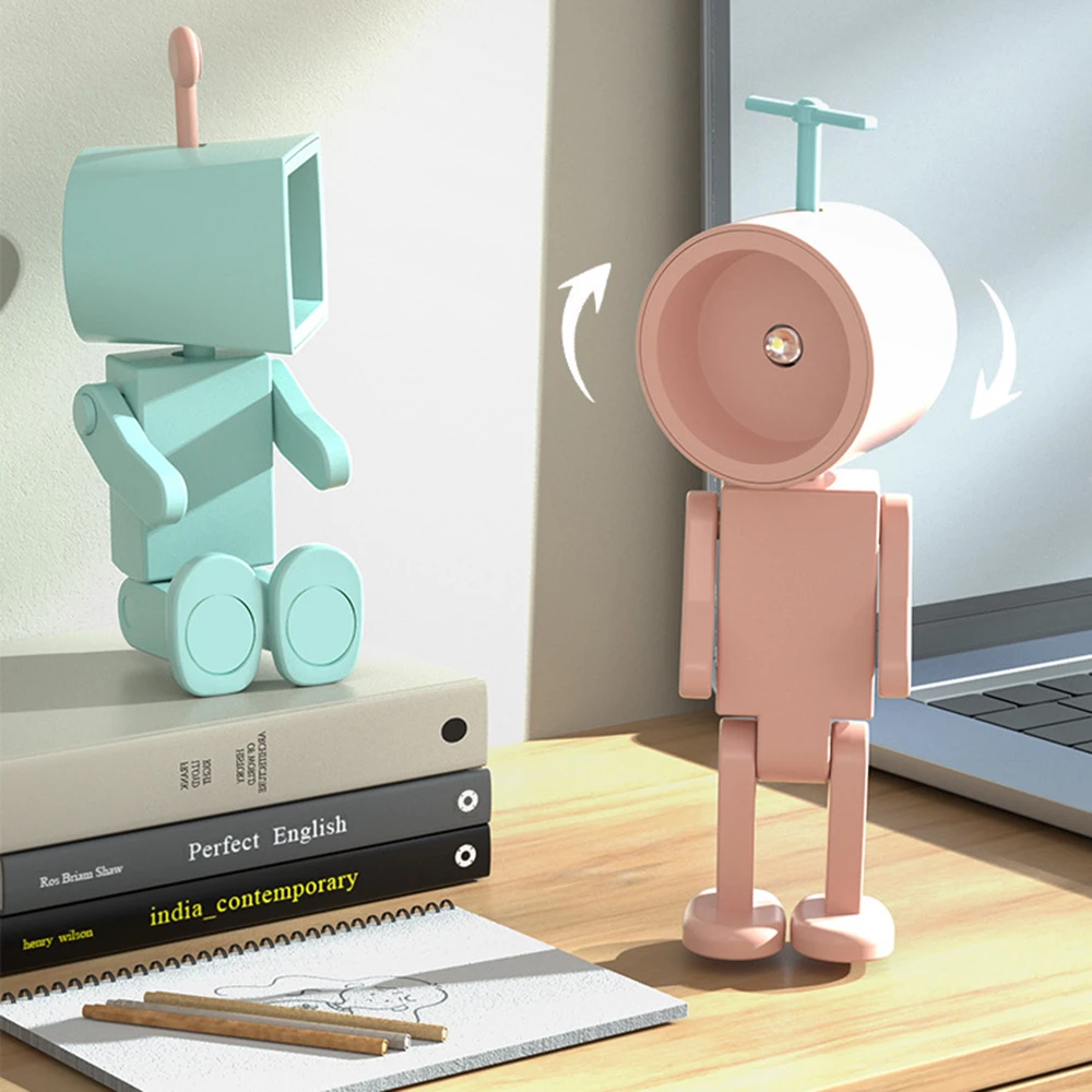 Mini luce notturna rimovibile Cartoon Cute Astronaut Robot illuminazione calda lampada da lettura comodino scrivania LED Light Home Decor Ornaments