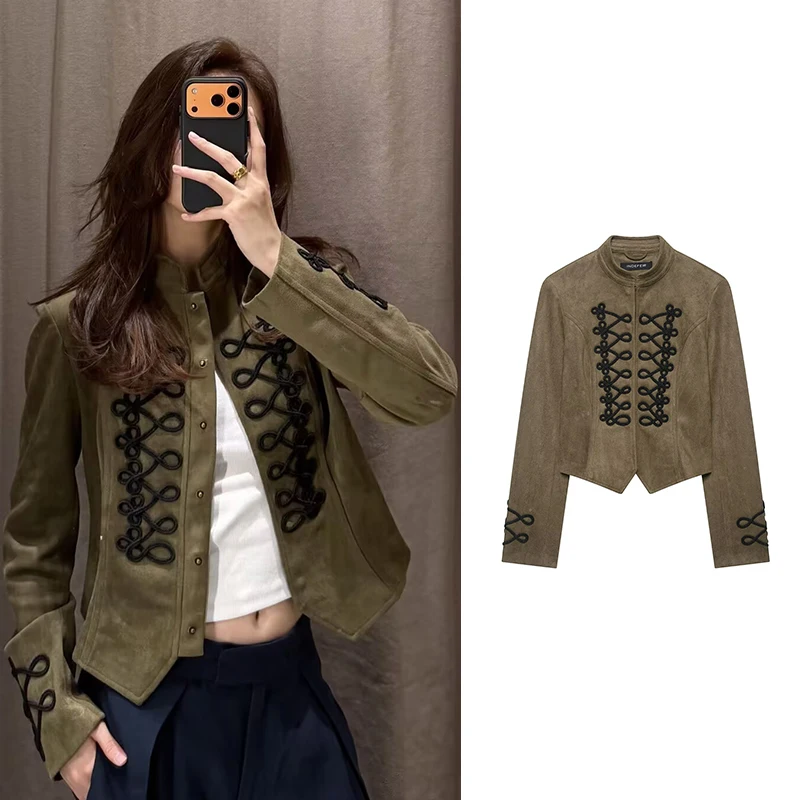 Autumn Women's Jackets 2026 New Fashion Retro Napoleon Elegant Slim Short Jackets Women's Autumn Chic Youth Street Travel Coats