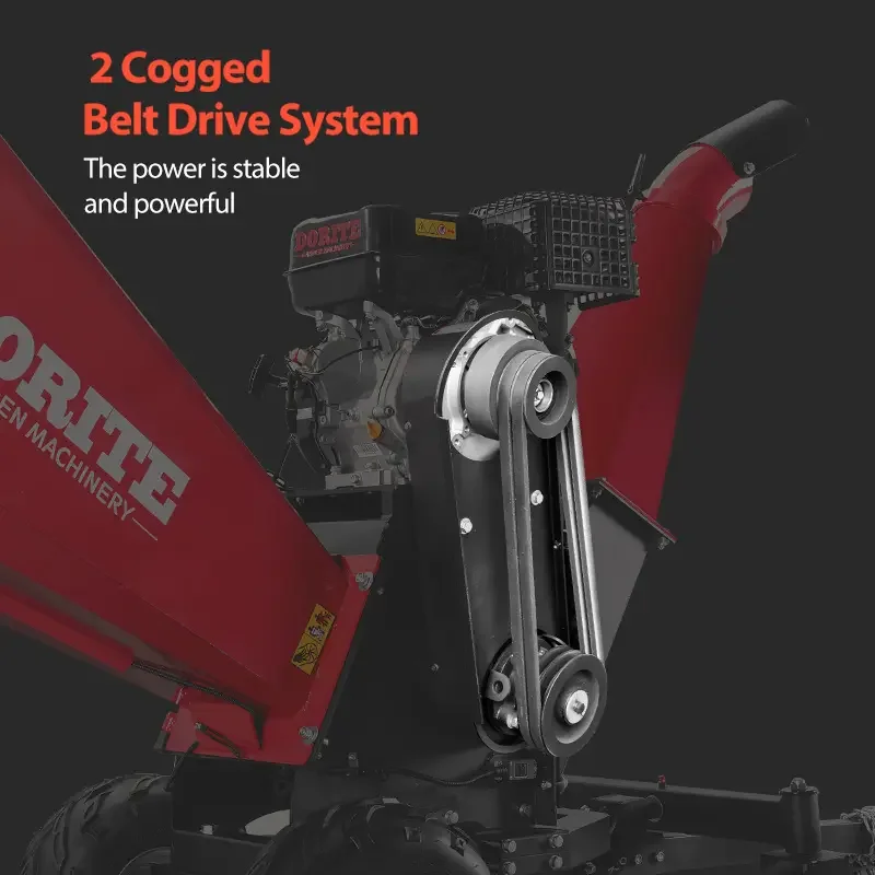 Customized 15HP Electric Start 4-wheel Branch Crusher, Wood Processor, Professional Tree Shredder, Wood Chipper view 4