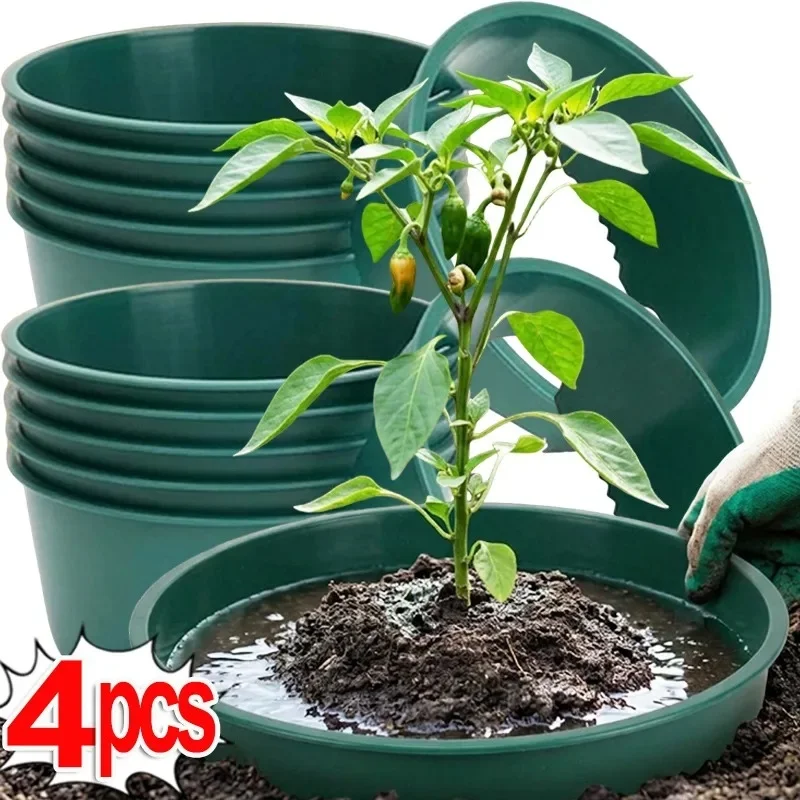 Garden Round Plant Grow Rings, Flower Support Protector Edging Deep Watering Weed Grass Blocking For Planting