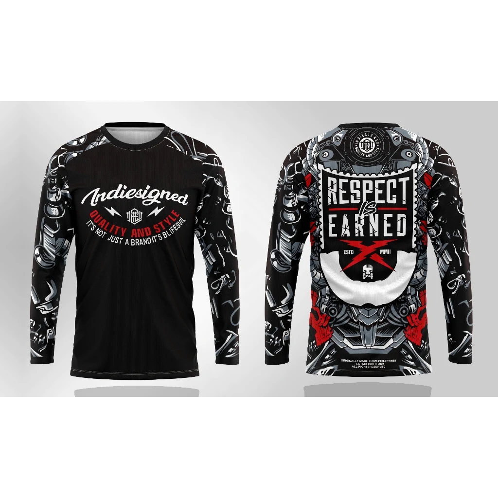 Men's Retro-Punk Mechanical Style All-Over Print Motorcycle Riding Shirt – Quick-Dry Long-Sleeve MTB Off-Road Racing Jersey
