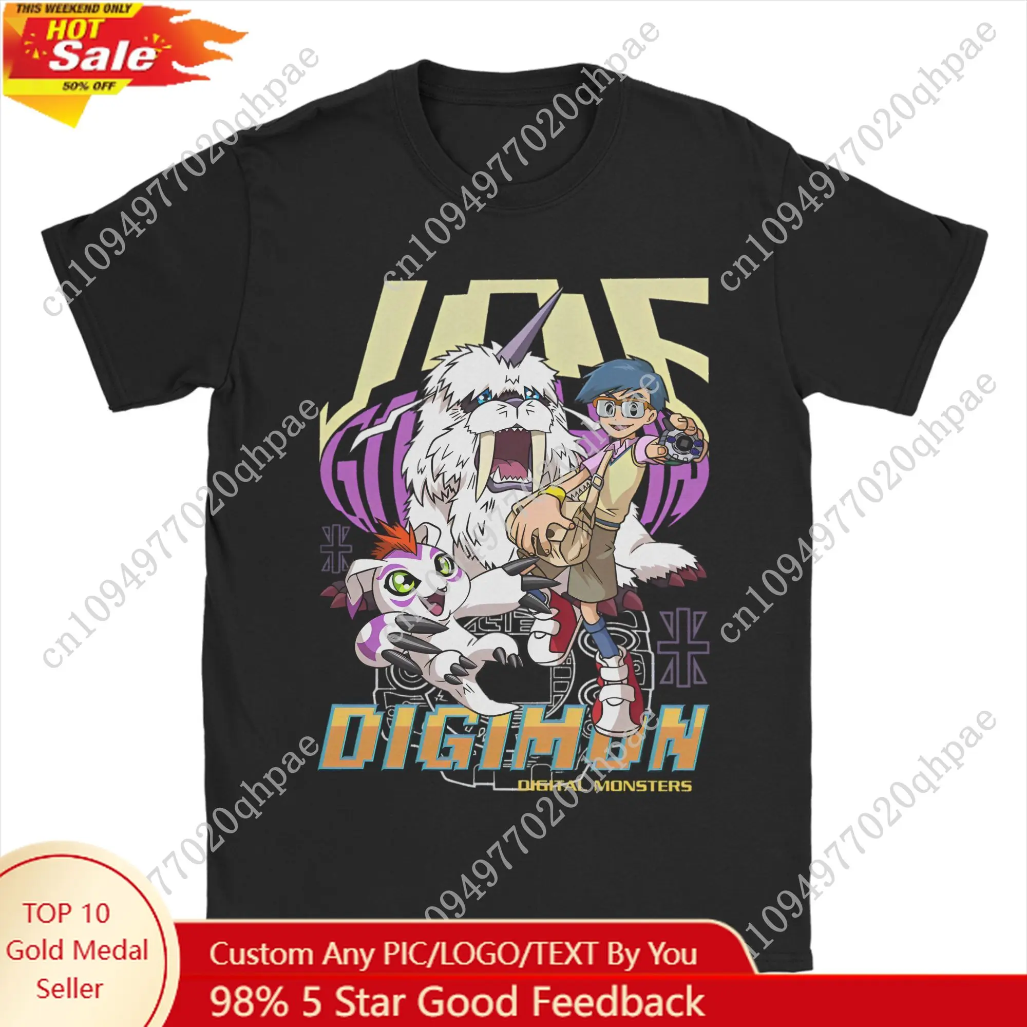 

Awesome Digimon Kido Jo Gomamon T-Shirts Men O Neck 100% Cotton T Shirts Monster Anime Short Sleeve Tee Shirt Plus Size merch