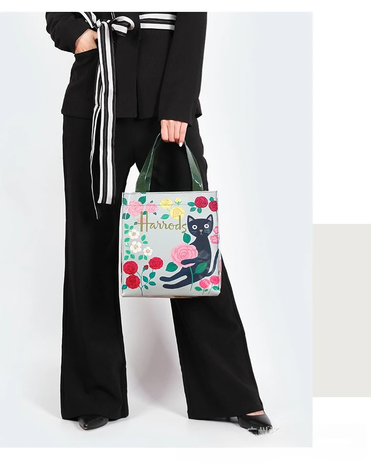 Wasserdichte PVC-Cartoon-Einkaufstasche für Damen, tragbare Schulterhandtasche für Studenten – Detail 10