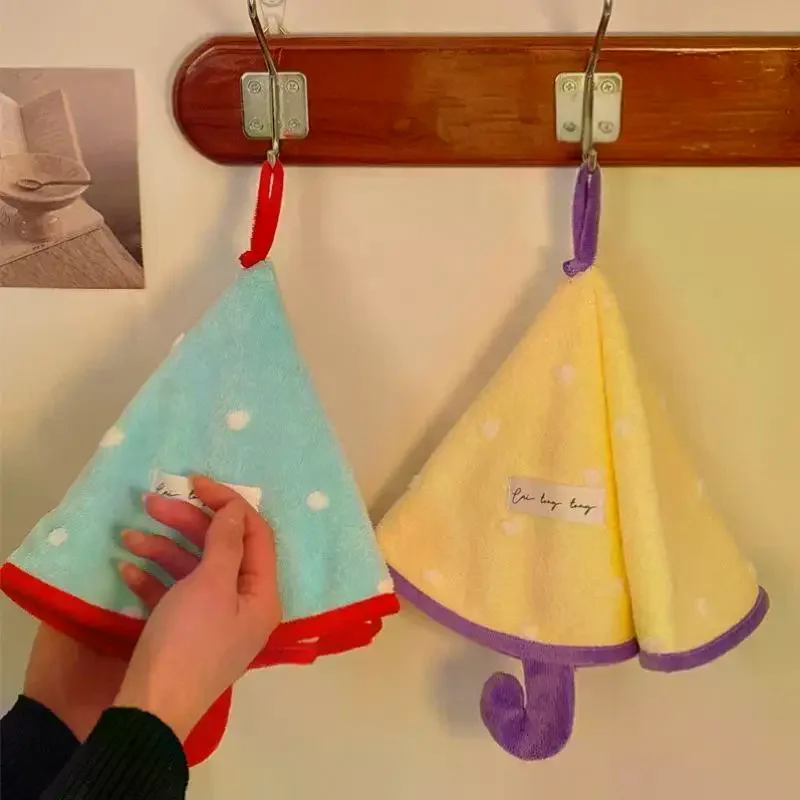 Mini Umbrella-shaped Hand Towel, Cute Absorbent And Quick-drying Bathroom Towel, Thickened Coral Fleece Kitchen Handkerchief