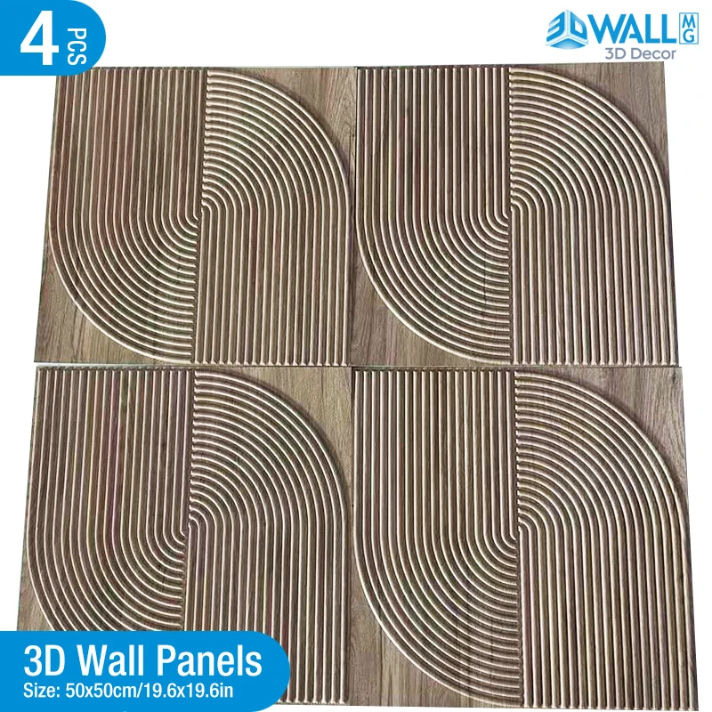 

4pcs 50cm Wood grain 3D Stereo Wall Panel Diamond Not self-adhesive tile 3D wall sticker living room Bathroom tile wall paper