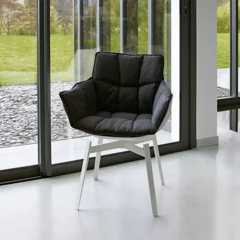 

Leisure Chair Home Scandinavian Designer Rice Husk Dining Modern Simple Meeting Chair Rotatable Desk Office Nordic Furniture