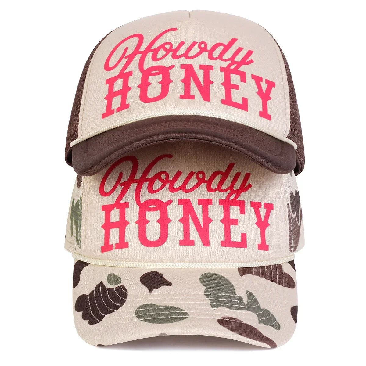 Unisex HOWDY HONEY Letter Printed Baseball Net Caps Spring and Summer Outdoor Adjustable Casual Hats Sunscreen Hat Sports Cap