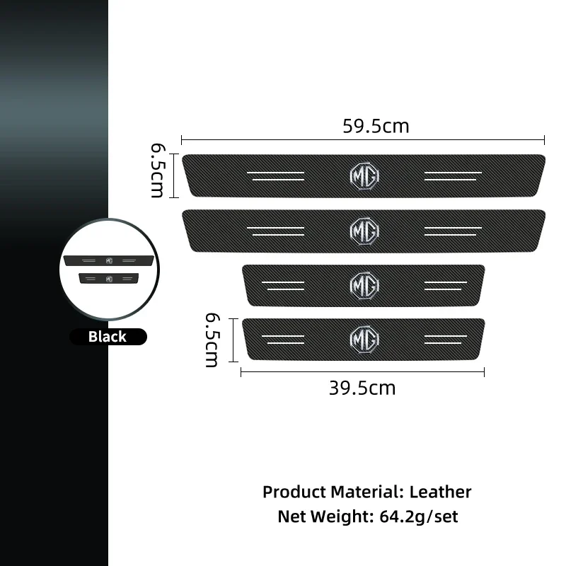 Carbon Fiber Car Door Sill Scuff Guard 4/8PCS Trunk Bumper Protection Stickers for MG ZS ZST HS MG3 MG4 EV MG5 MG6 MG7 GT