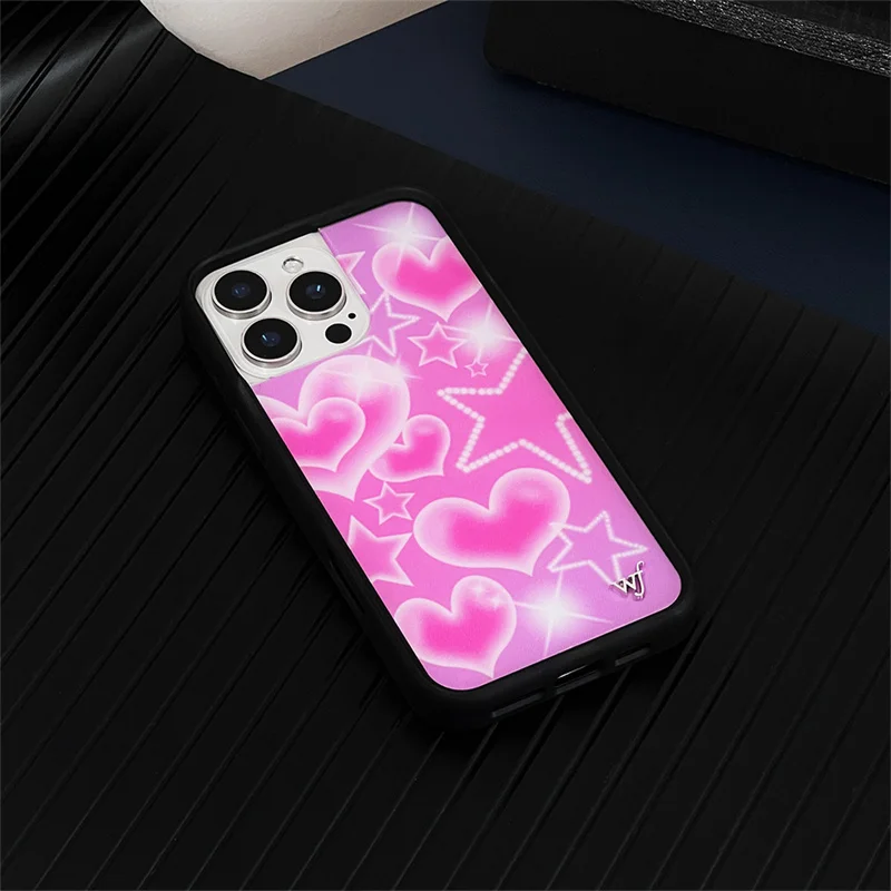 Wildflower 3D Girls colorful Boys Phone Case for iPhone 17 16 15 14 13 Pro Max 16pro 15pro WF Love Heart Cute Cartoon Cover