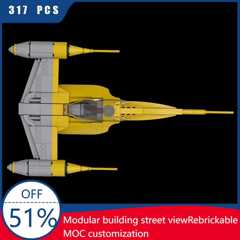 

NEW317PCS MOC Space Military N1 Модель Starfighter Строительный блок DIY Творческая сборка Развивающие игрушки для детей Рождественские подарки