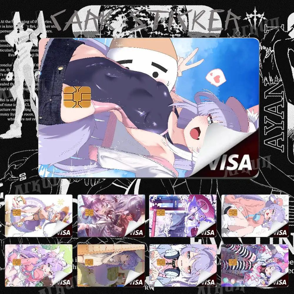 Kawaii Hot Girl Tenko Shibuki Fashion Virtual Artists Credit Card HD Stickers Card Decal Small Chip Waterproof Sticker Gift