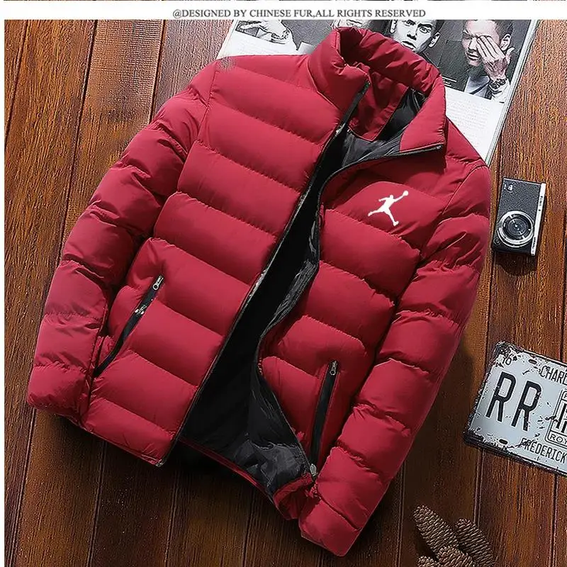 2024 Winter Men\'s Padded Jacket Middle-aged And Young Large Size Light And Thin Short Padded  Jacket Warm Coat