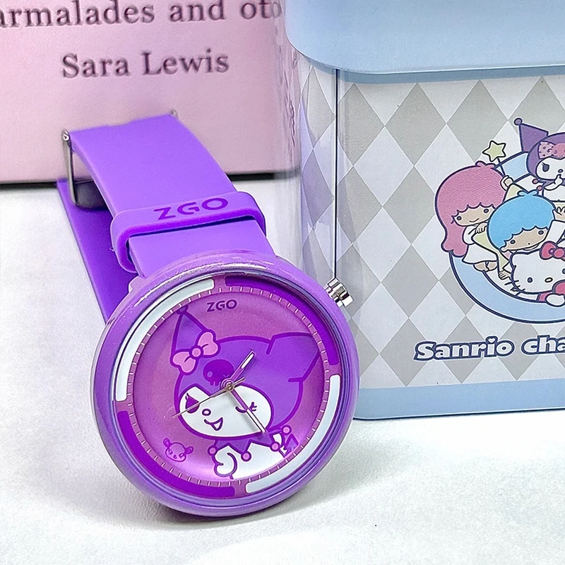 

Kuromi Watch For Girls Students Cute Cartoon Silicone Waterproof Women Watch With Gift Box Kids Birthday Gift Electronic Watch