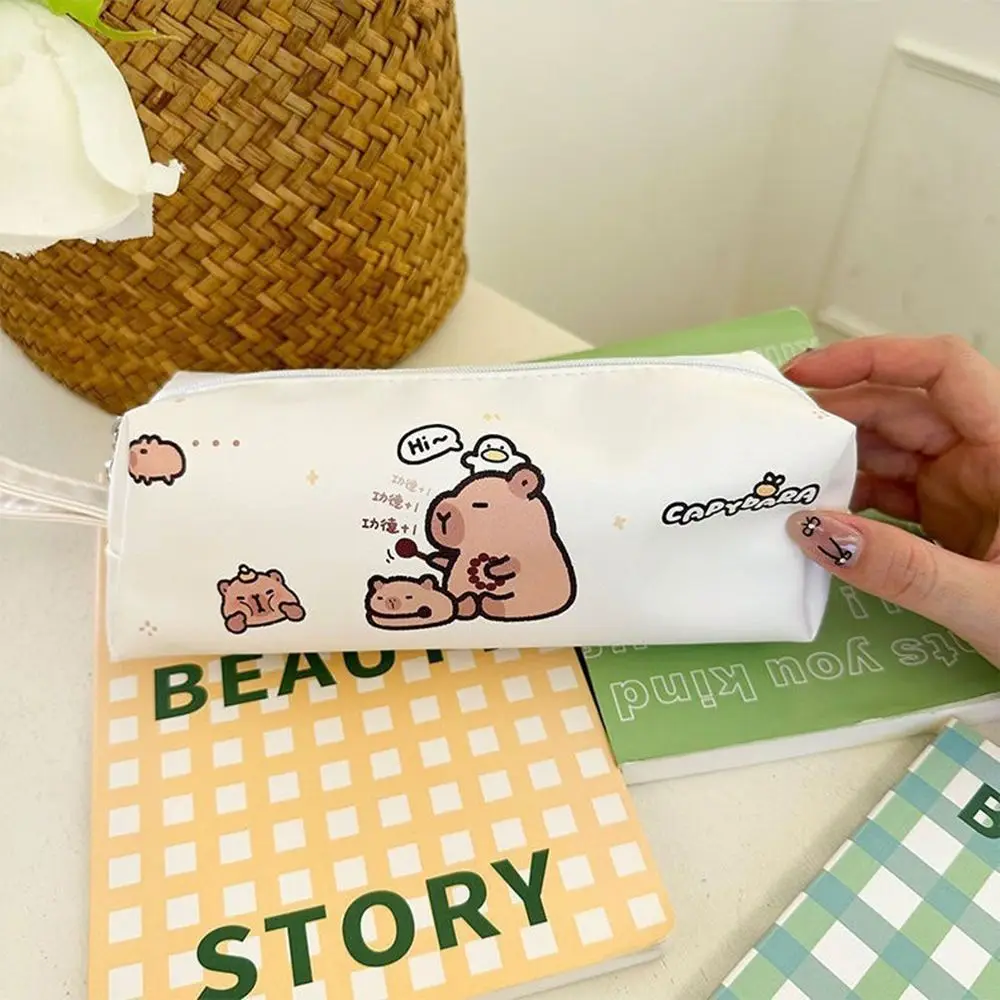 Cute Cartoon Pencil Case Large Capacity Multi-function Capybara Stationery Bag School Supplies Stationery Organizer