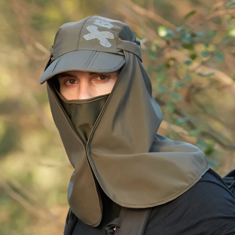 Zomer UV-Bescherming Zonnehoed Voor Vrouwen Mannen Opvouwbare Sneldrogende Waterdichte Baseball Caps Mannelijke Nek Flap Wandelen Vissen Hoeden