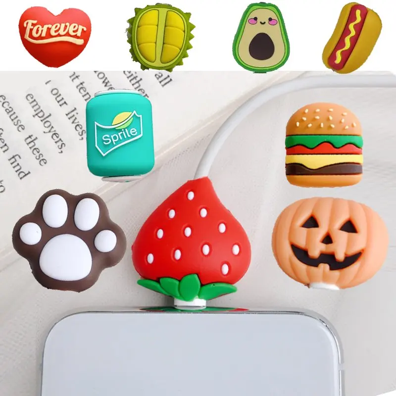 Silicone Cute Cartoon Usb Cable Bite Charger Wire Organizer Cable Saver For Charging Cord Protector Data Line Cable Protection